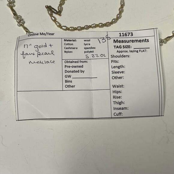 necklace and bracelet set faux seed pearls in gold tone setting preppy classic - Picture 14 of 14